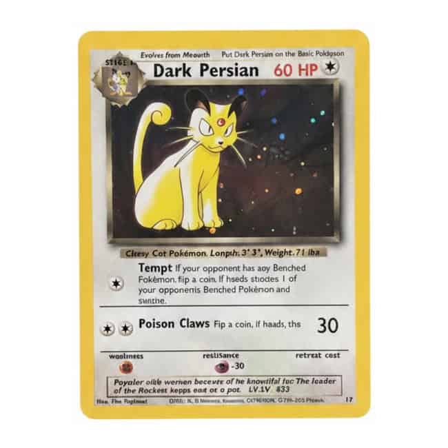 2000 Pokémon GM. Promo - Dark Persian-Holo #17 - PSA 8 NM-MT 2000 Pokémon GM. Promo - Dark Persian-Holo #17 - PSA 8 NM-MT