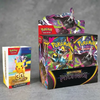 Apex_essentials_Use_the_background_from_image_2_for_image_1_2dda81fc-a737-4842-b4c0-d9e072739ae8 Pokémon TCG 30th Celebration booster bundle + Pokemon Mega Evolution – Pitch Black Booster Box - Image 1