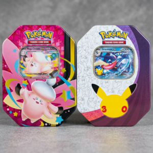 Pokémon TCG 30th Celebration - ex Tin  (Greninja)   & Mega Moonlit ex Tin ( Mega Clefable )