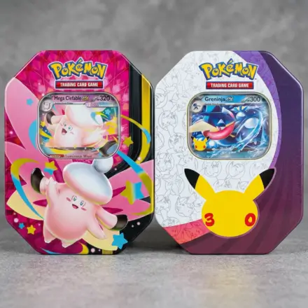 Apex_essentials_make_a_combo_image_product_6bc8634f-ce2a-42c4-9433-7c132ed5ba81 Pokémon TCG 30th Celebration - ex Tin (Greninja) & Mega Moonlit ex Tin ( Mega Clefable ) - Image 1